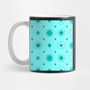 Suns and Dots Cyan on Pale Cyan Repeat 5748 Mug